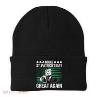 Make St Patricks Day Great Again Funny Trump Beer Drinking Beanie thumb 0