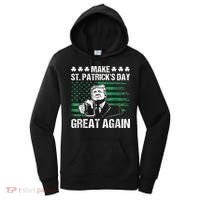 Make St Patricks Day Great Again Funny Trump Beer Drinking Women's Hoodie thumb 0