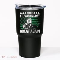 Make St Patricks Day Great Again Funny Trump Beer Drinking Tumbler thumb 0