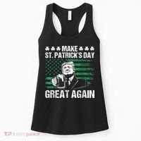 Make St Patricks Day Great Again Funny Trump Beer Drinking Women's Tank Top thumb 0