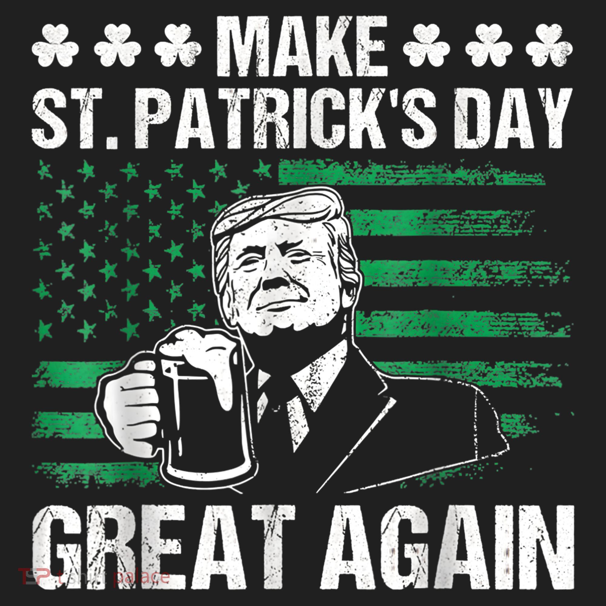 Make St Patricks Day Great Again Funny Trump Beer Drinking Golf Towel