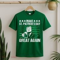 Make St Patricks Day Great Again Funny Trump Beer Drinking T-Shirt thumb 2