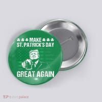 Make St Patricks Day Great Again Funny Trump Beer Drinking Button thumb 0
