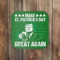 Make St Patricks Day Great Again Funny Trump Beer Drinking Coaster thumb 0