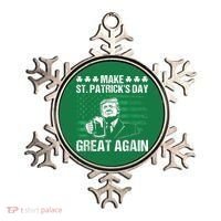 Make St Patricks Day Great Again Funny Trump Beer Drinking Ornament thumb 0