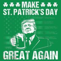 Make St Patricks Day Great Again Funny Trump Beer Drinking Ornament thumb 1