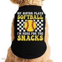 My Sister Plays Softball I'm Here For The Snacks Brother Doggie Tank thumb 0