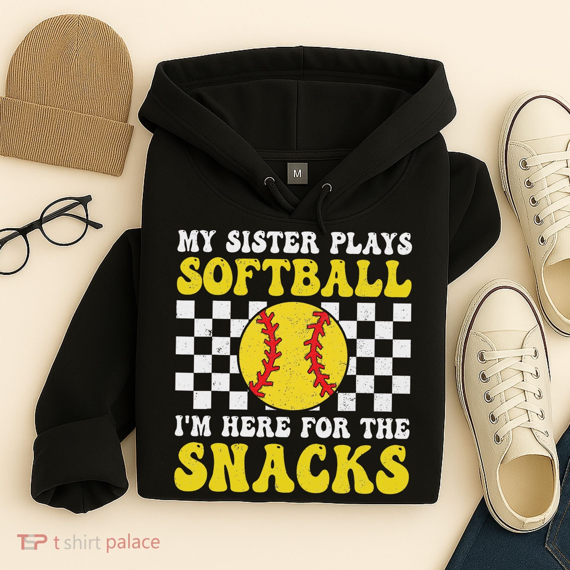 My Sister Plays Softball I'm Here For The Snacks Brother Hoodie