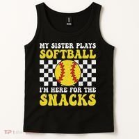 My Sister Plays Softball I'm Here For The Snacks Brother Tank Top thumb 2
