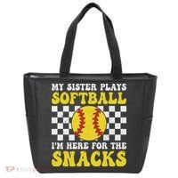 My Sister Plays Softball I'm Here For The Snacks Brother Tote Bag thumb 0