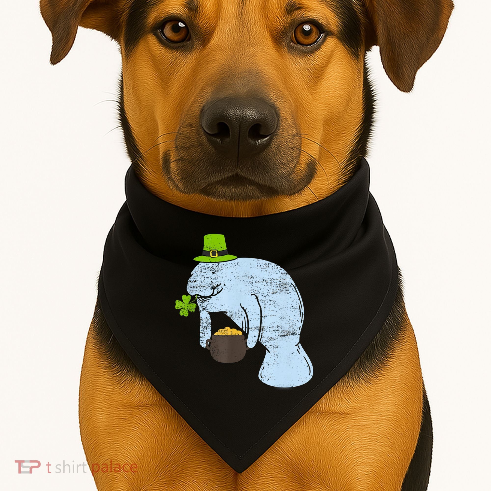 Manatee St. Patricks Day USA-Made Doggie Bandana