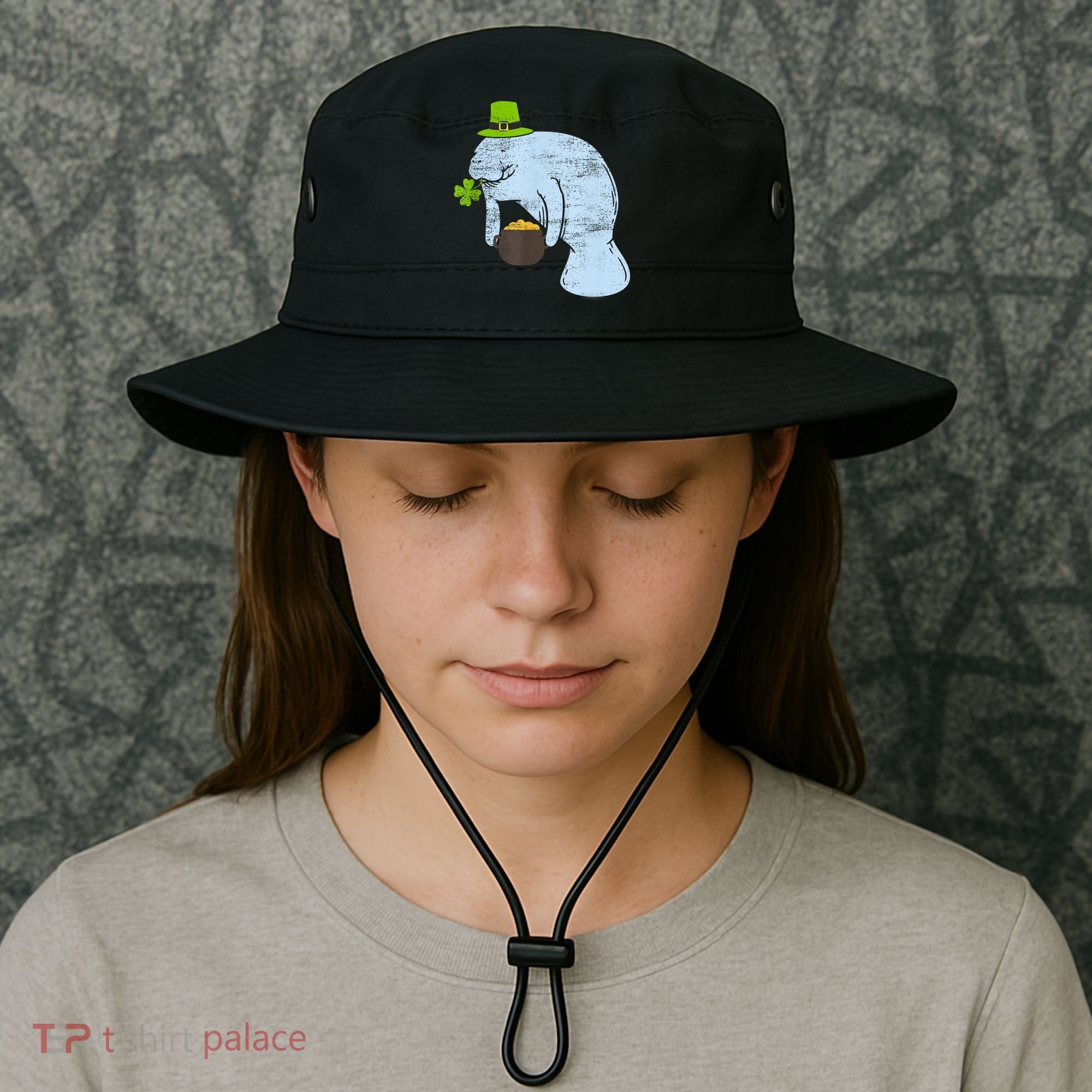 Manatee St. Patricks Day Bucket Hat