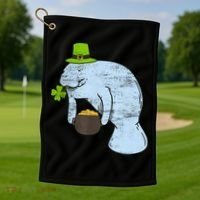 Manatee St. Patricks Day Golf Towel thumb 1
