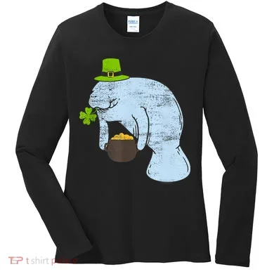 Manatee St. Patricks Day Women's Long Sleeve Shirt