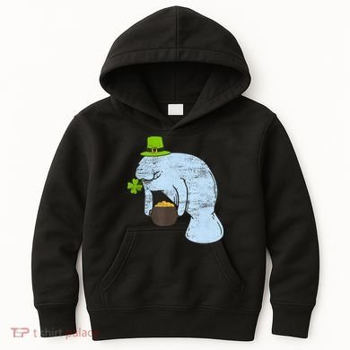 Manatee St. Patricks Day Kids Hoodie