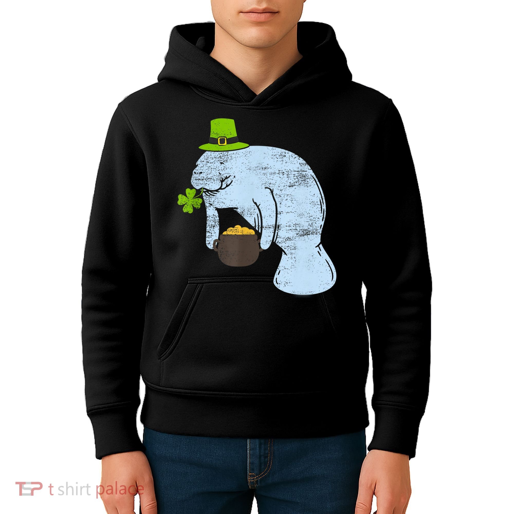 Manatee St. Patricks Day Kids Hoodie