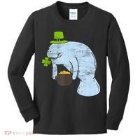 Manatee St. Patricks Day Kids Long Sleeve Shirt thumb 0