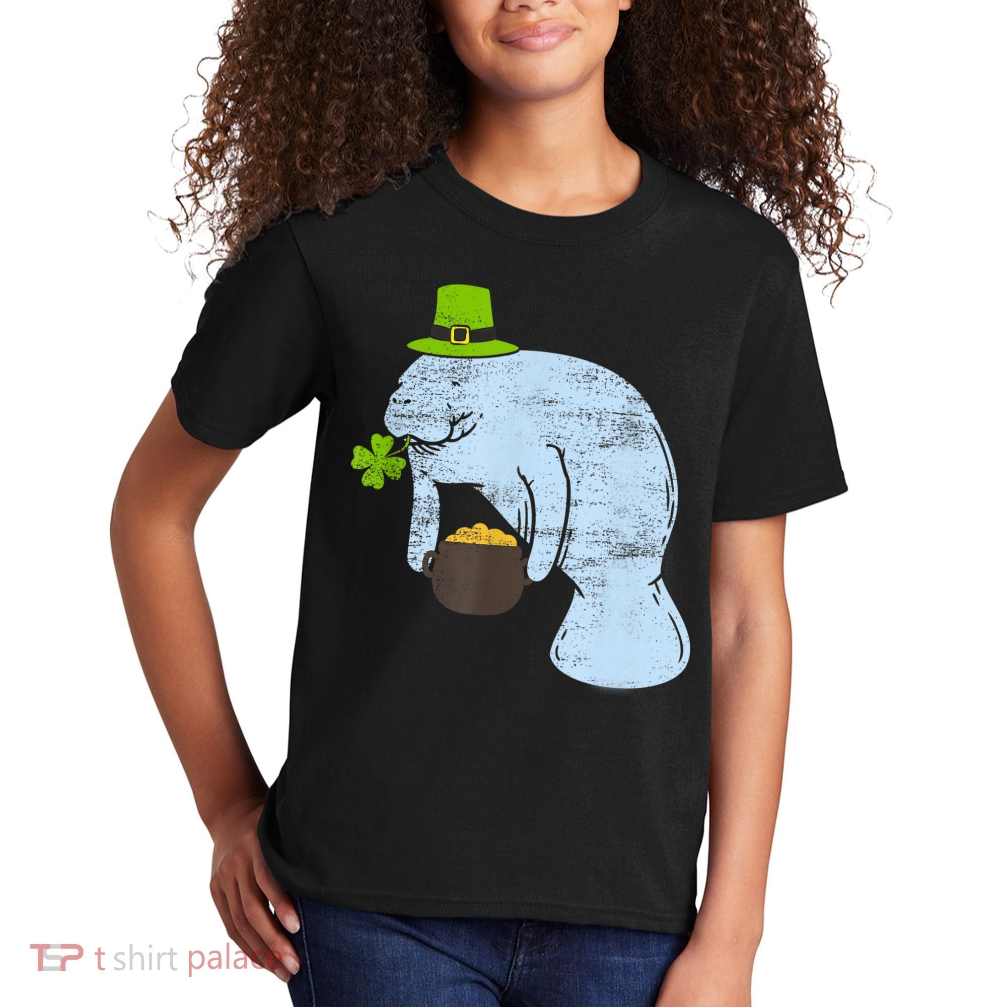 Manatee St. Patricks Day Kids T-Shirt