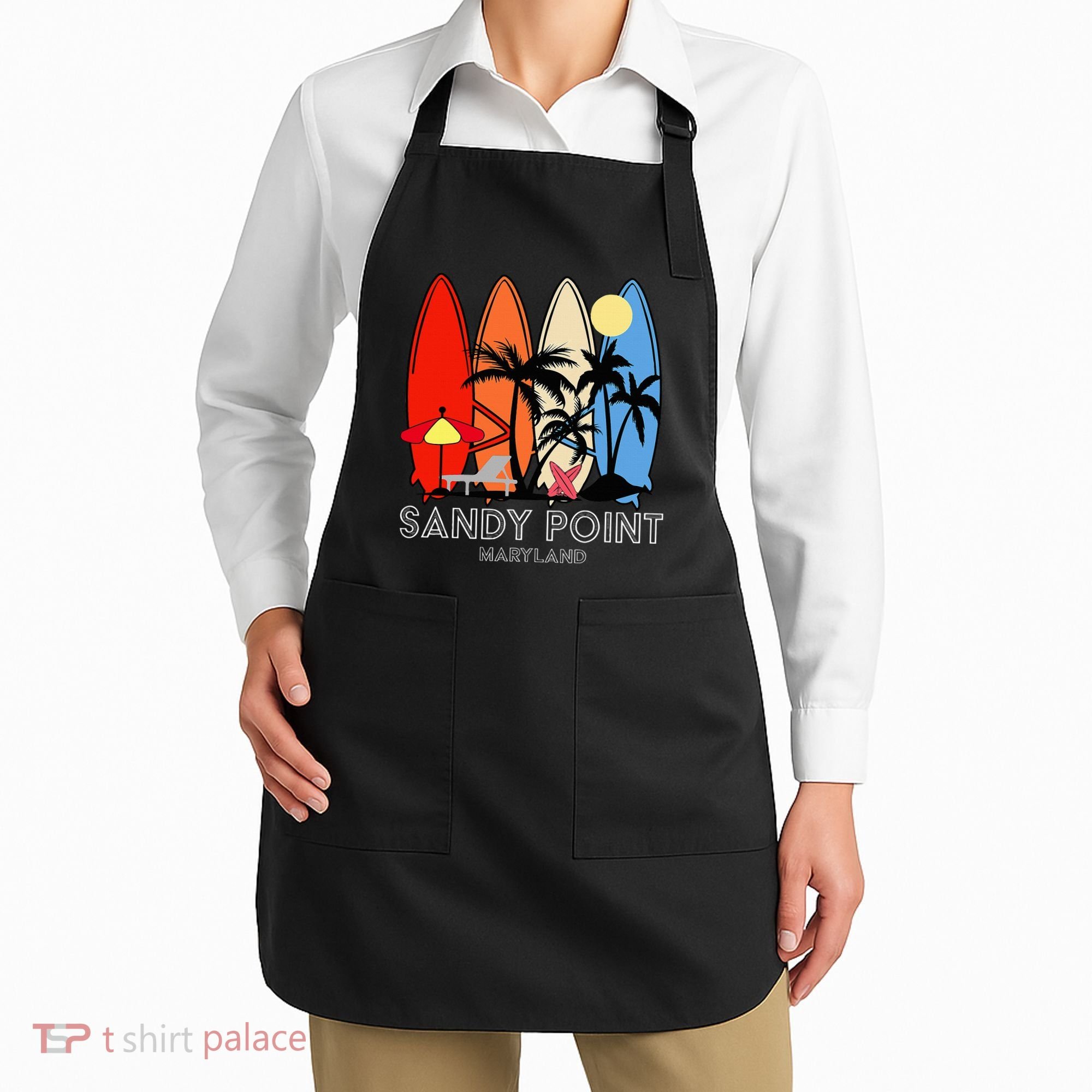 Maryland Sandy Point Retro Surfer Apron