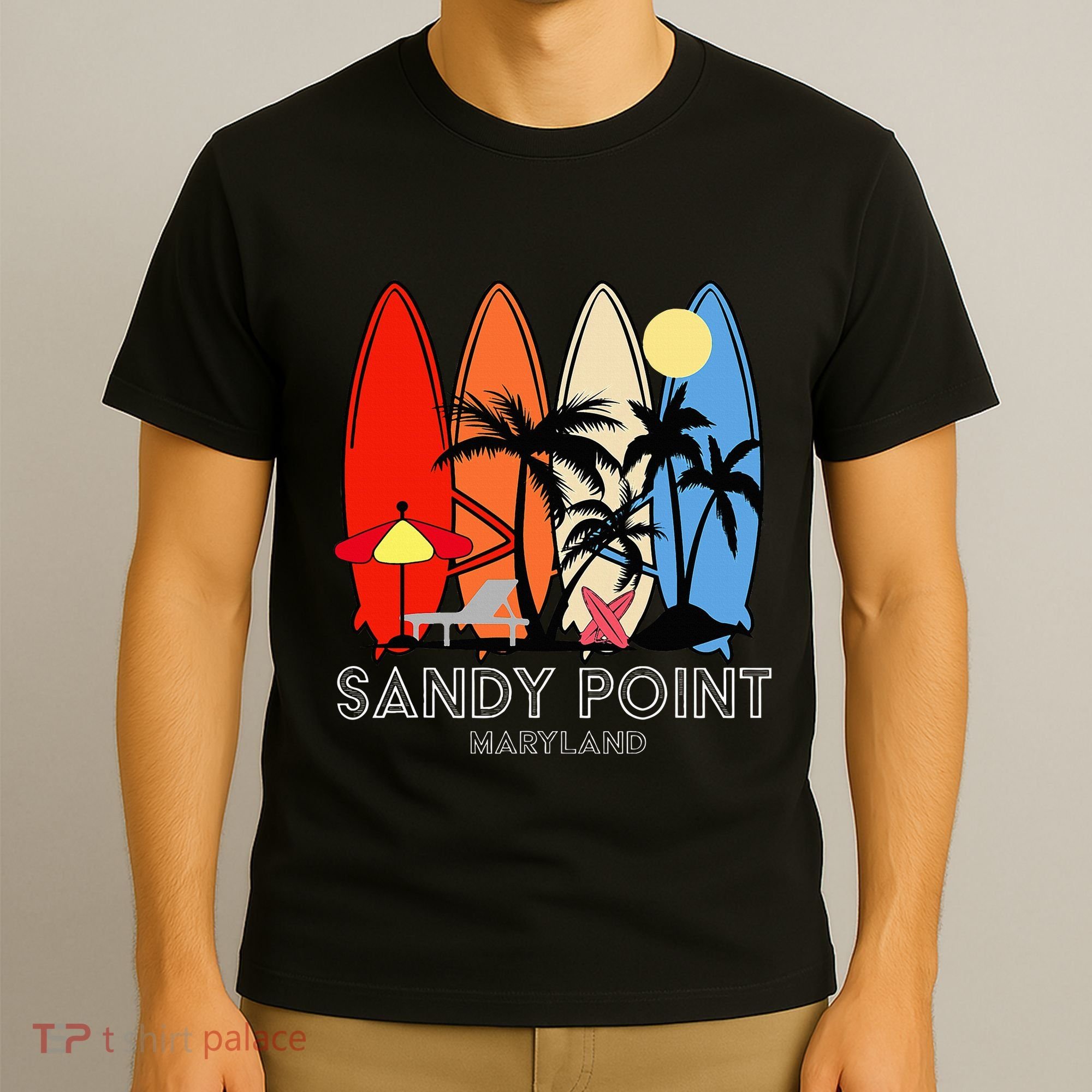 Maryland Sandy Point Retro Surfer T-Shirt