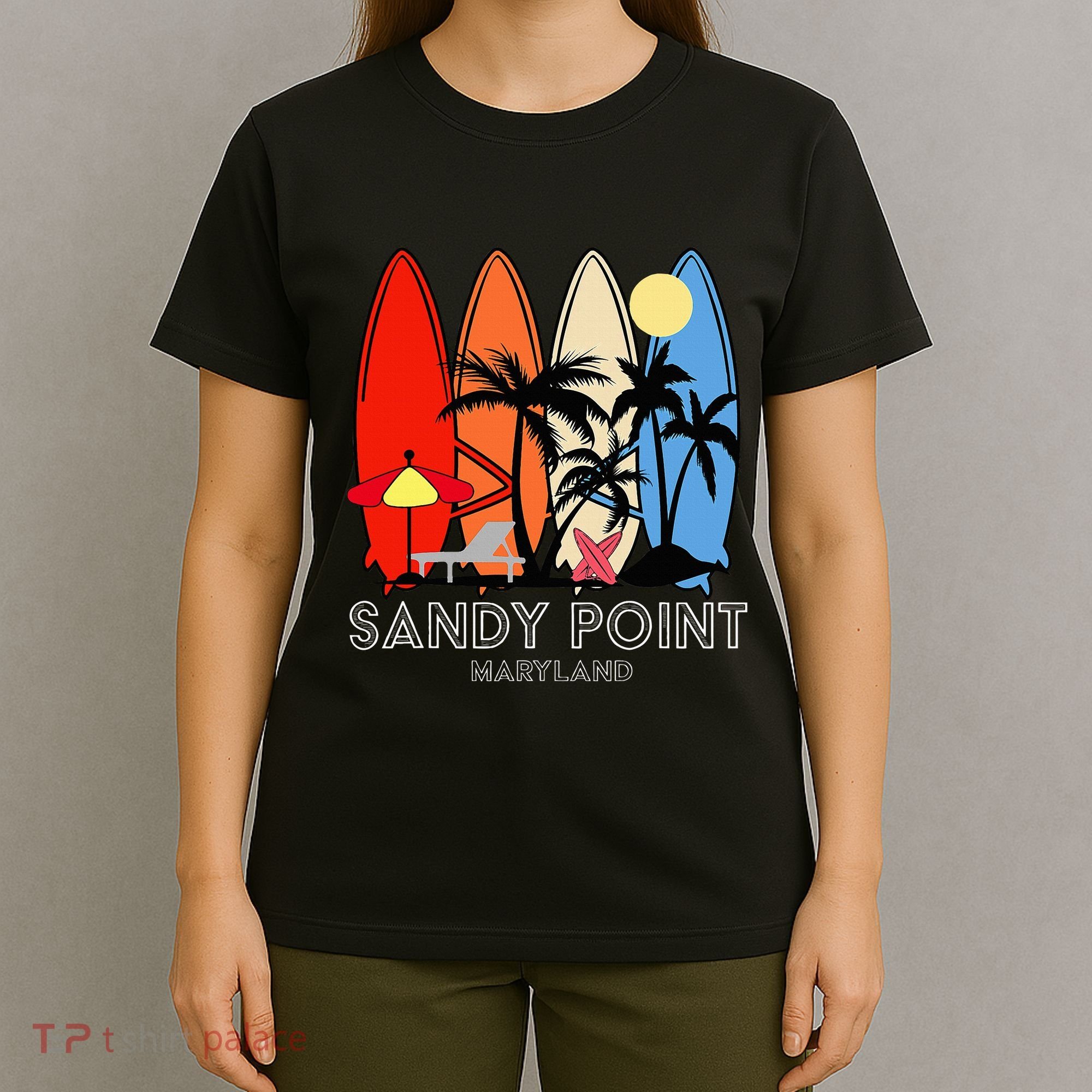 Maryland Sandy Point Retro Surfer T-Shirt