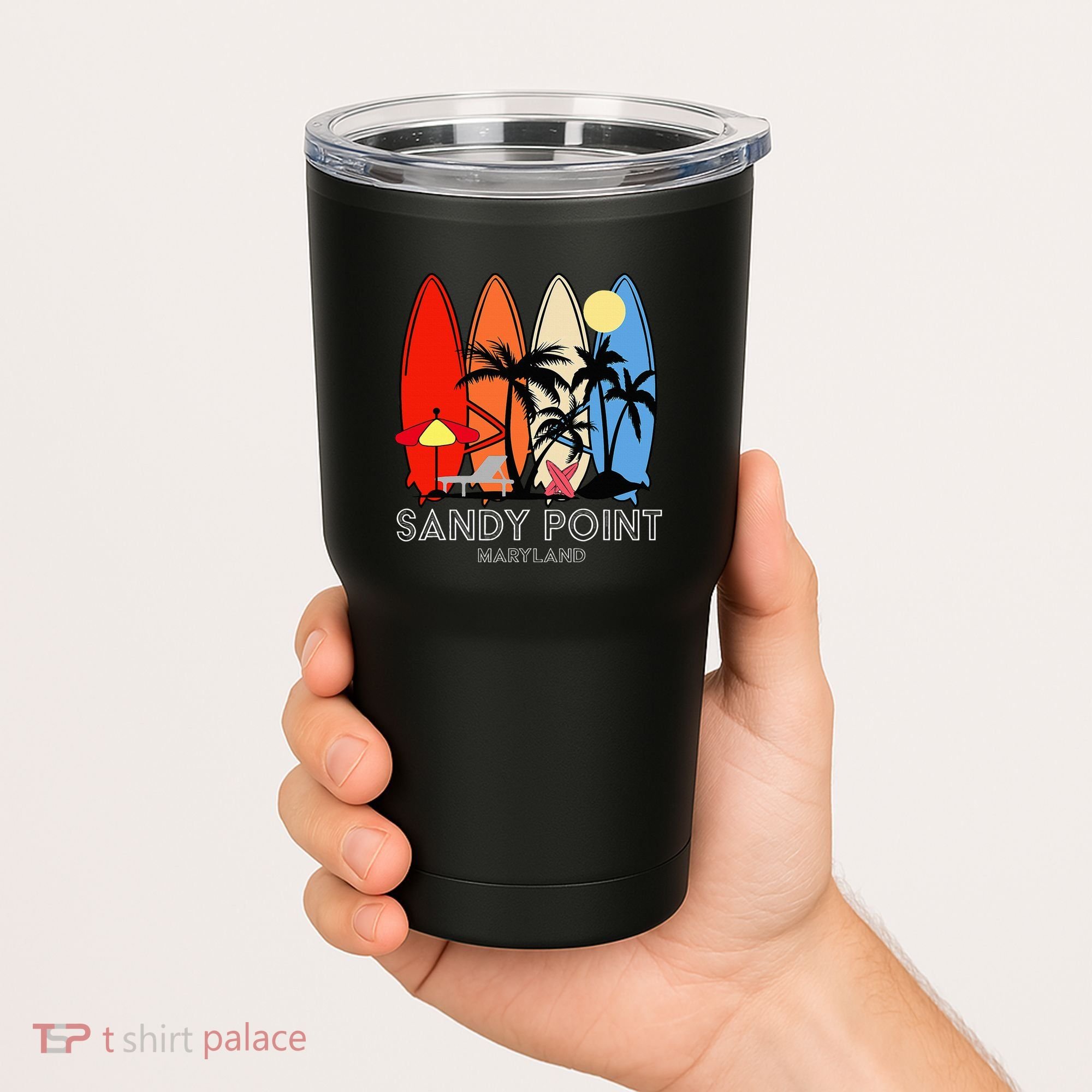 Maryland Sandy Point Retro Surfer Tumbler
