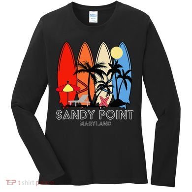 Maryland Sandy Point Retro Surfer Women's Long Sleeve Shirt