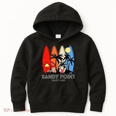 Maryland Sandy Point Retro Surfer Kids Hoodie