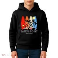 Maryland Sandy Point Retro Surfer Kids Hoodie thumb 4