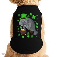 Manatee St Patricks Day Manatees Chubby Mermaid Doggie Tank thumb 0