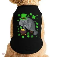 Manatee St Patricks Day Manatees Chubby Mermaid Doggie Tank thumb 0