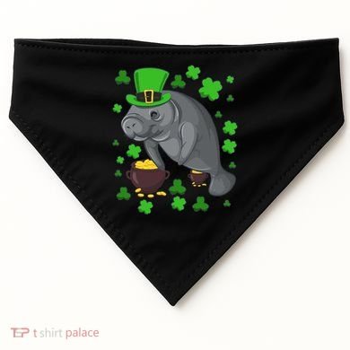 Manatee St Patricks Day Manatees Chubby Mermaid USA-Made Doggie Bandana