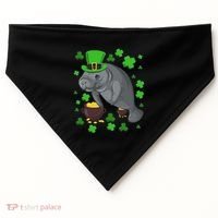 Manatee St Patricks Day Manatees Chubby Mermaid USA-Made Doggie Bandana thumb 0