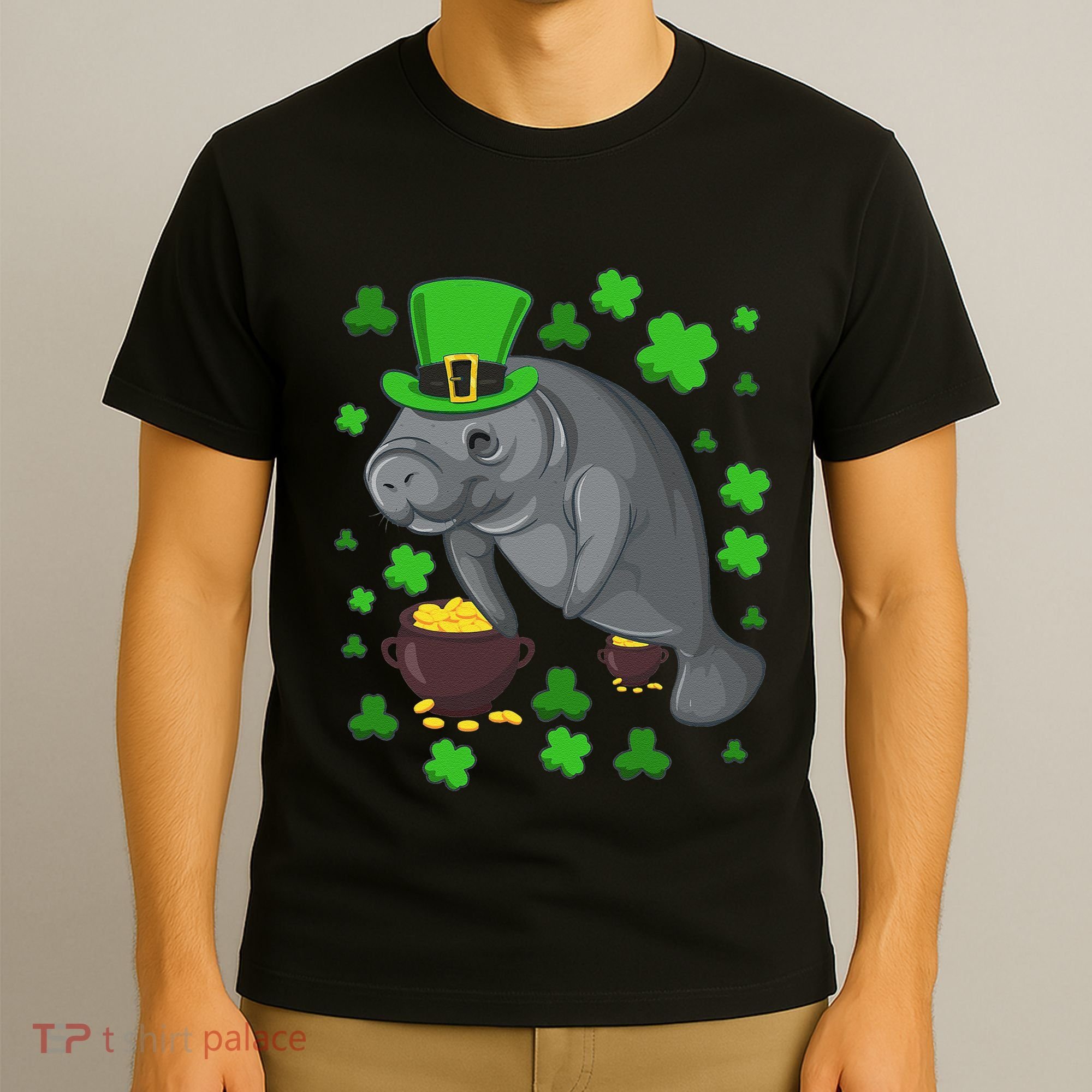 Manatee St Patricks Day Manatees Chubby Mermaid T-Shirt