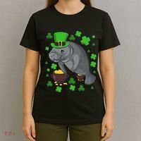 Manatee St Patricks Day Manatees Chubby Mermaid T-Shirt thumb 4