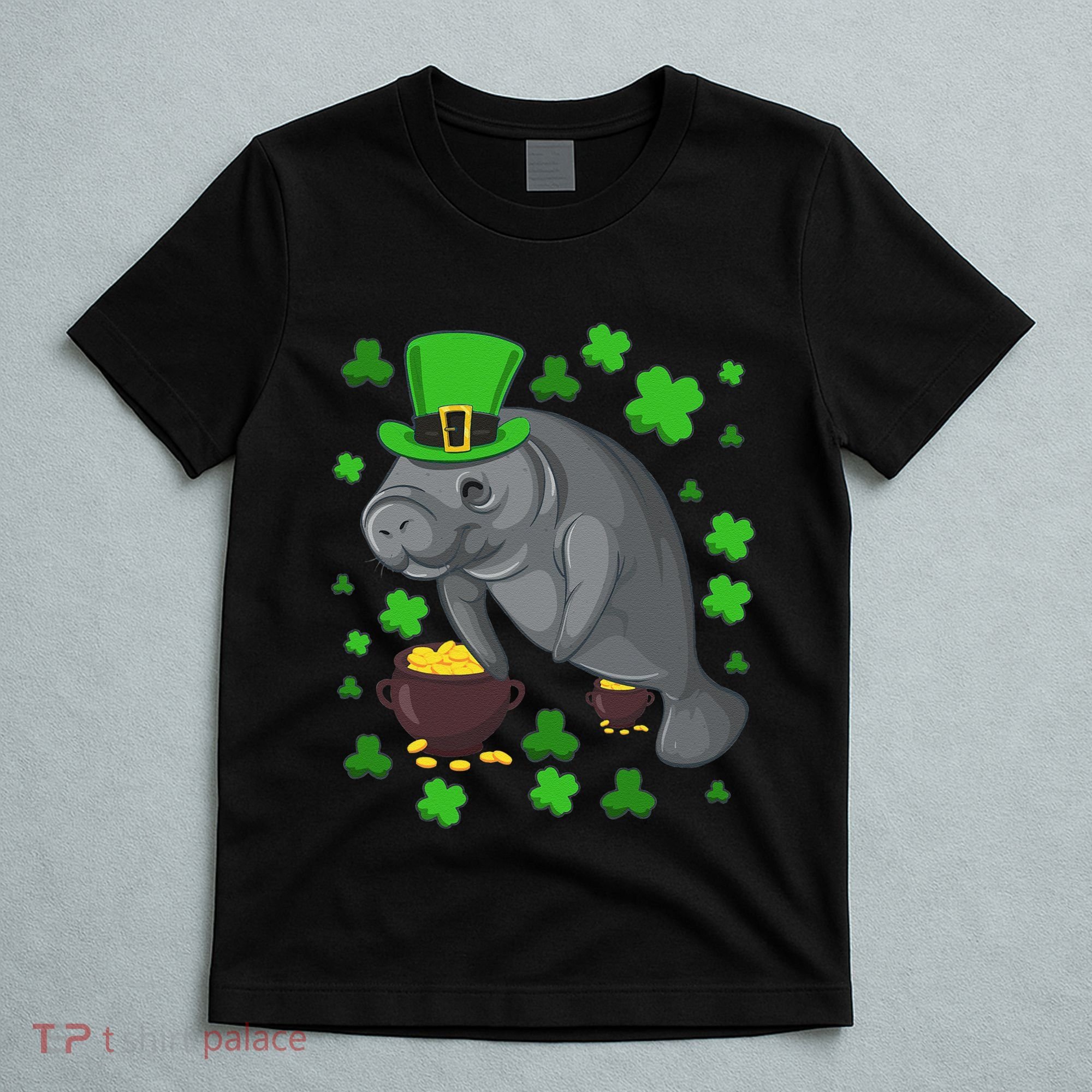 Manatee St Patricks Day Manatees Chubby Mermaid T-Shirt