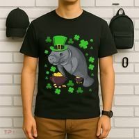 Manatee St Patricks Day Manatees Chubby Mermaid T-Shirt thumb 6