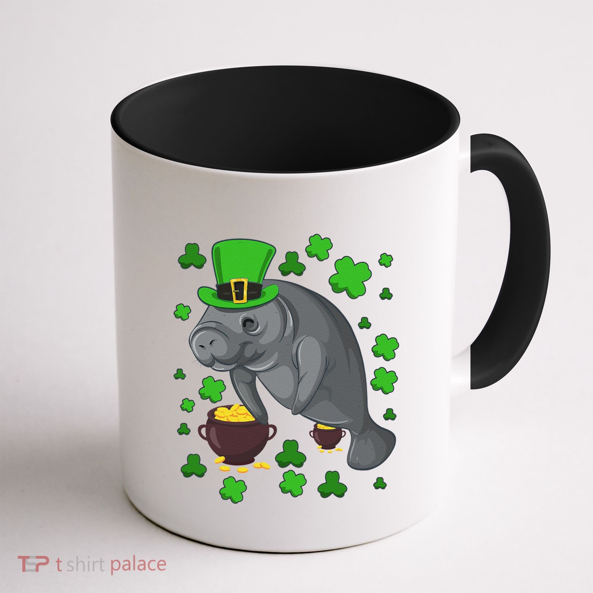 Manatee St Patricks Day Manatees Chubby Mermaid Coffee Mug