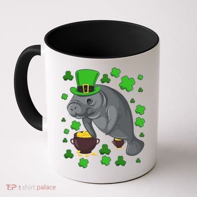 Manatee St Patricks Day Manatees Chubby Mermaid Coffee Mug