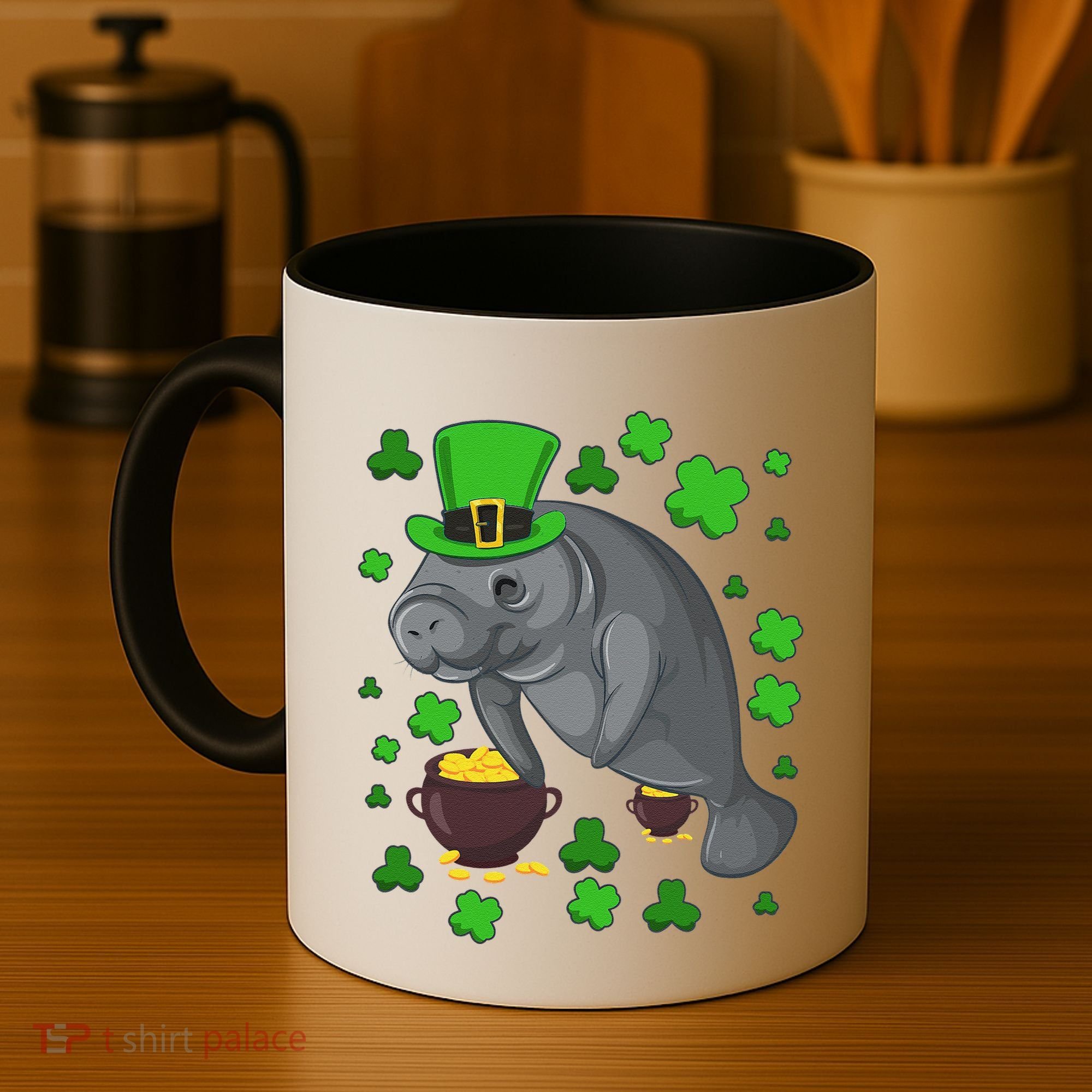 Manatee St Patricks Day Manatees Chubby Mermaid Coffee Mug