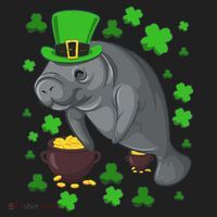 Manatee St Patricks Day Manatees Chubby Mermaid Beanie thumb 2