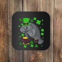 Manatee St Patricks Day Manatees Chubby Mermaid Coaster thumb 0