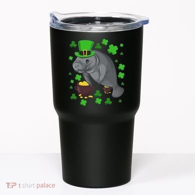 Manatee St Patricks Day Manatees Chubby Mermaid Tumbler