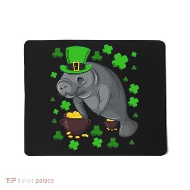 Manatee St Patricks Day Manatees Chubby Mermaid Mousepad