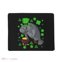 Manatee St Patricks Day Manatees Chubby Mermaid Mousepad thumb 0