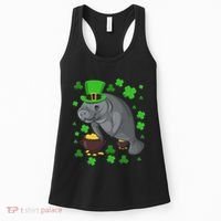 Manatee St Patricks Day Manatees Chubby Mermaid Women's Tank Top thumb 0