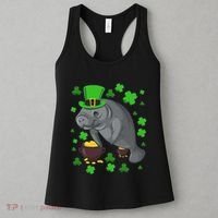 Manatee St Patricks Day Manatees Chubby Mermaid Women's Tank Top thumb 3