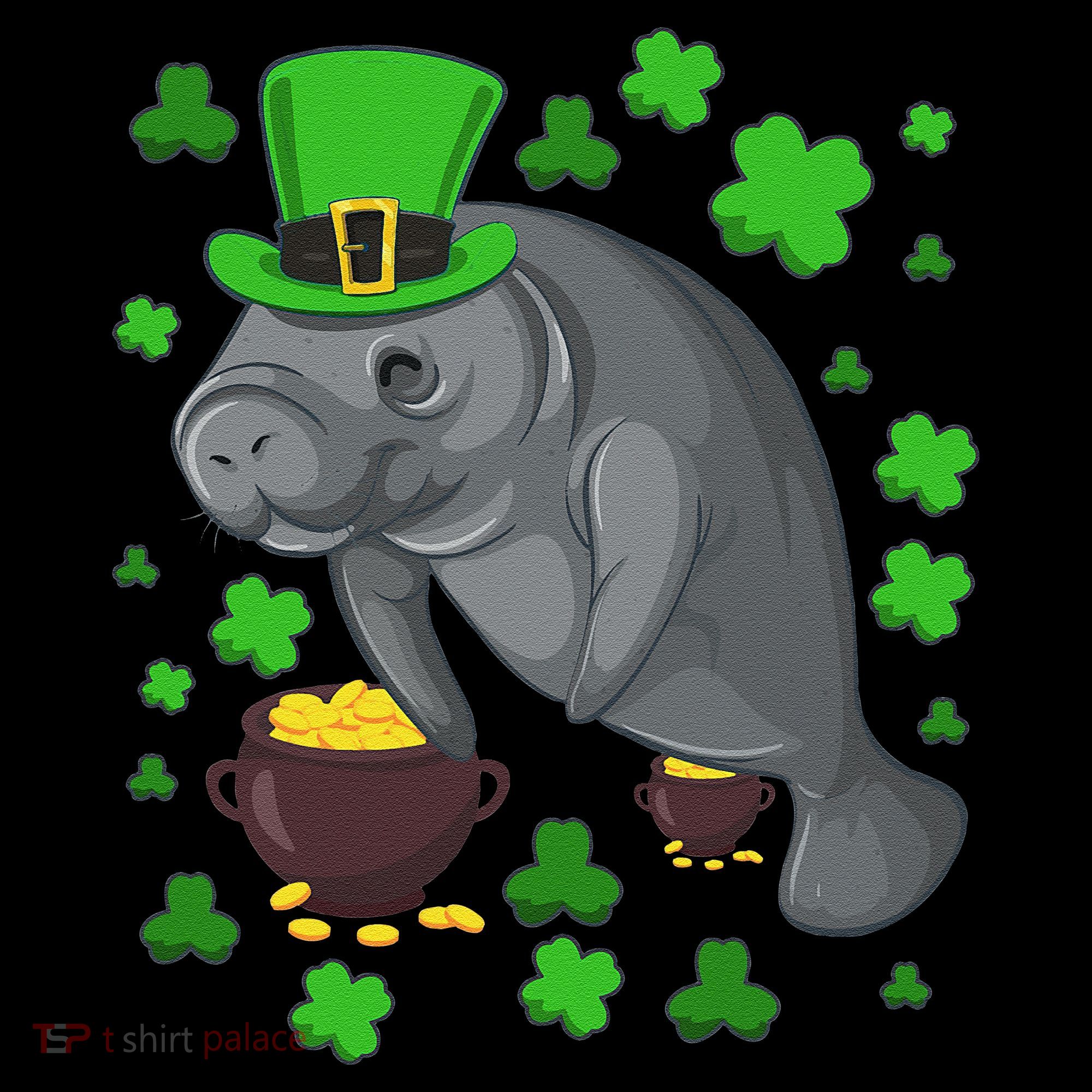 Manatee St Patricks Day Manatees Chubby Mermaid Baby Bodysuit
