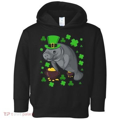 Manatee St Patricks Day Manatees Chubby Mermaid Toddler Hoodie
