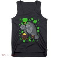 Manatee St Patricks Day Manatees Chubby Mermaid Tank Top thumb 0